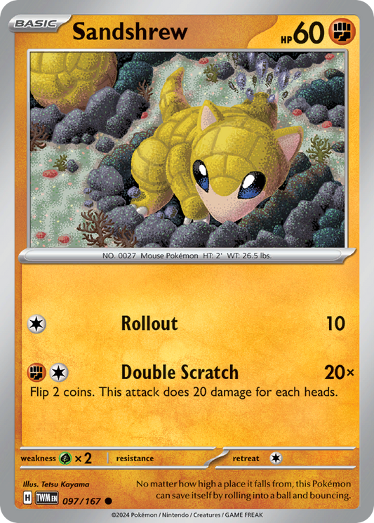 Sandshrew - 097/167 - - TWILIGHT MASQUERADE - Pokemon - Common | AA85-3