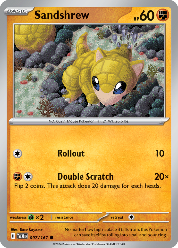 Sandshrew - 097/167 - - TWILIGHT MASQUERADE - Pokemon - Common | AA76-42