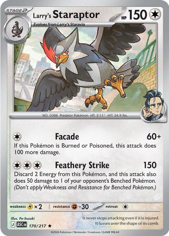 Larry's Staraptor - 170/217 - Holo - ASCENDED HEROES - Pokemon - Rare | AA13-17