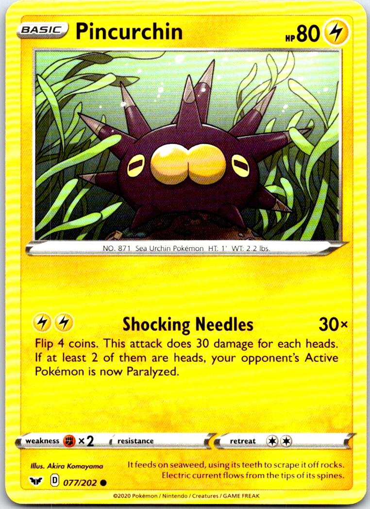 Pincurchin - 077/202 - - SWORD & SHIELD - Pokemon - Common | AB74-36