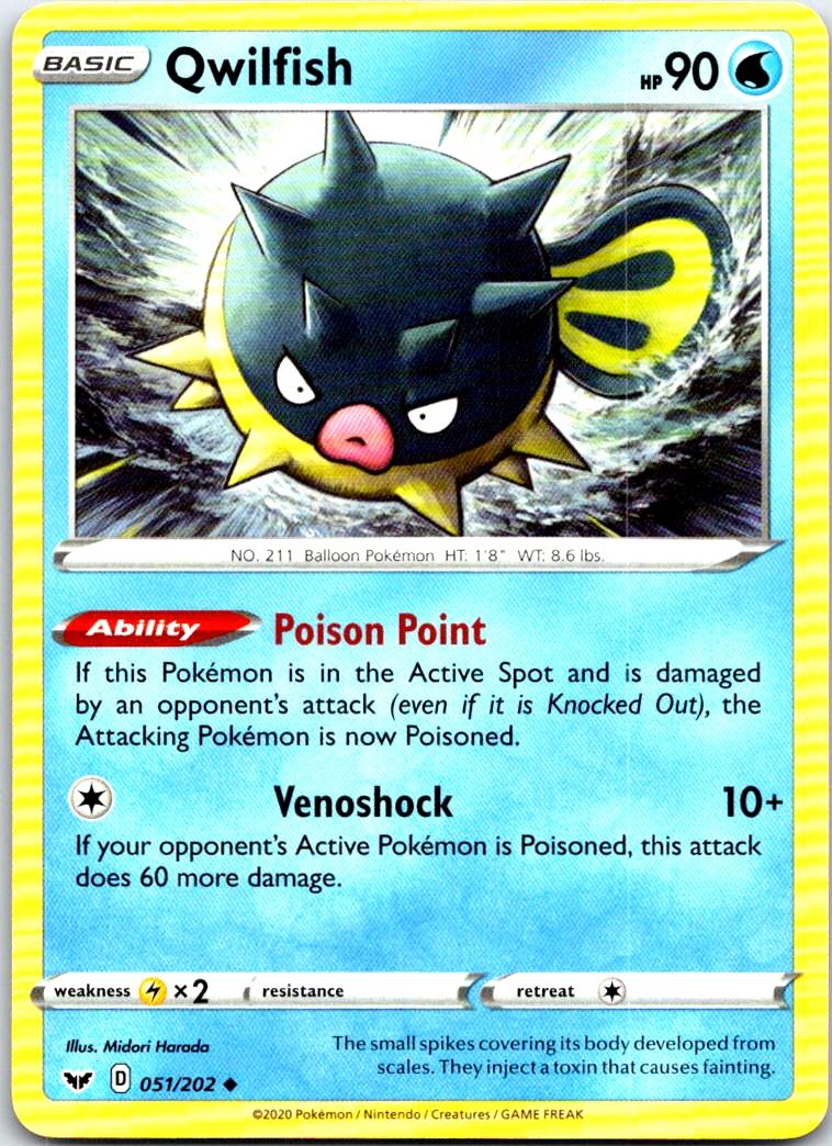 Qwilfish - 051/202 - - SWORD & SHIELD - Pokemon - Uncommon | AB78-19