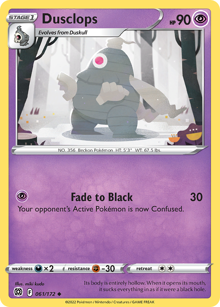 Dusclops - 061/172 - Reverse Holo - BRILLIANT STARS - Pokemon - | AA22-55