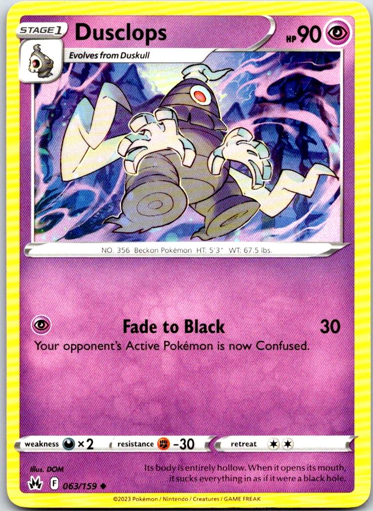 Dusclops - 063/159 - - CROWN ZENITH - Pokemon - Uncommon | AA102-24