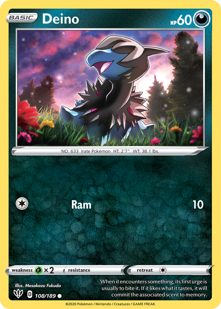 Deino - 108/189 - - DARKNESS ABLAZE - Pokemon - Common | AA21-78