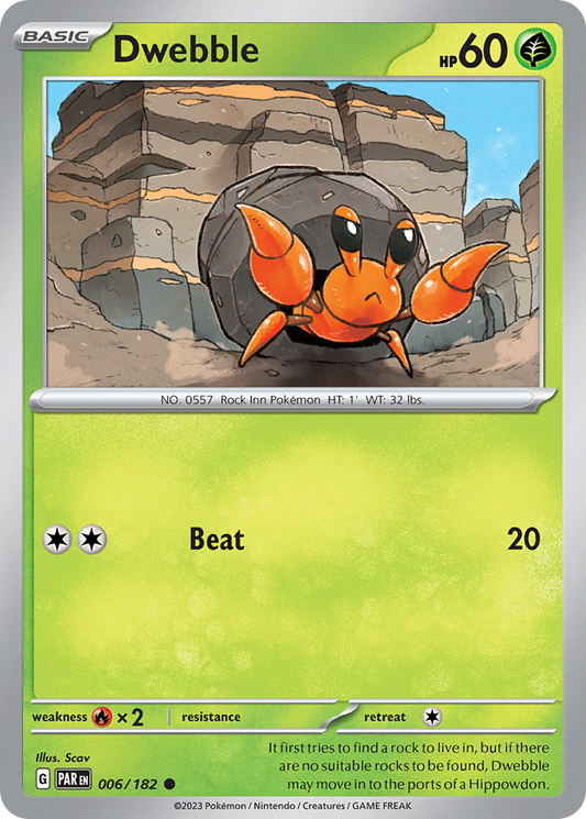 Dwebble - 006/182 - - PARADOX RIFT - Pokemon - Common | AA48-87