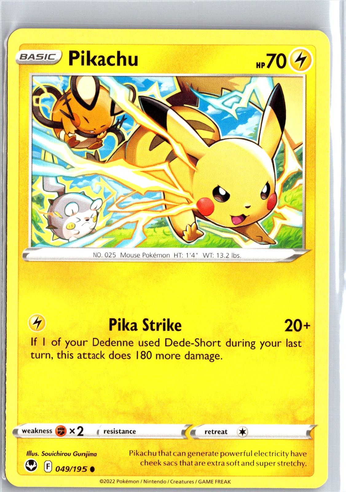 Pikachu - 049/195 - - SILVER TEMPEST - Pokemon - Common | AA99-14