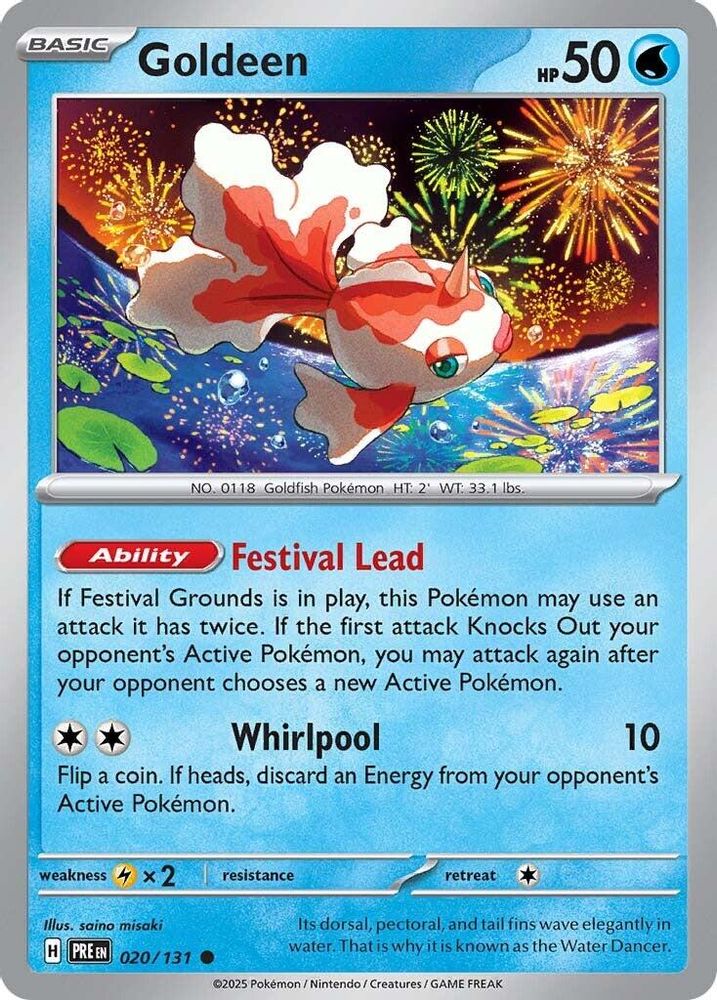 Goldeen - 020/131 - - PRISMATIC EVOLUTIONS - Pokemon - Common | AA27-81