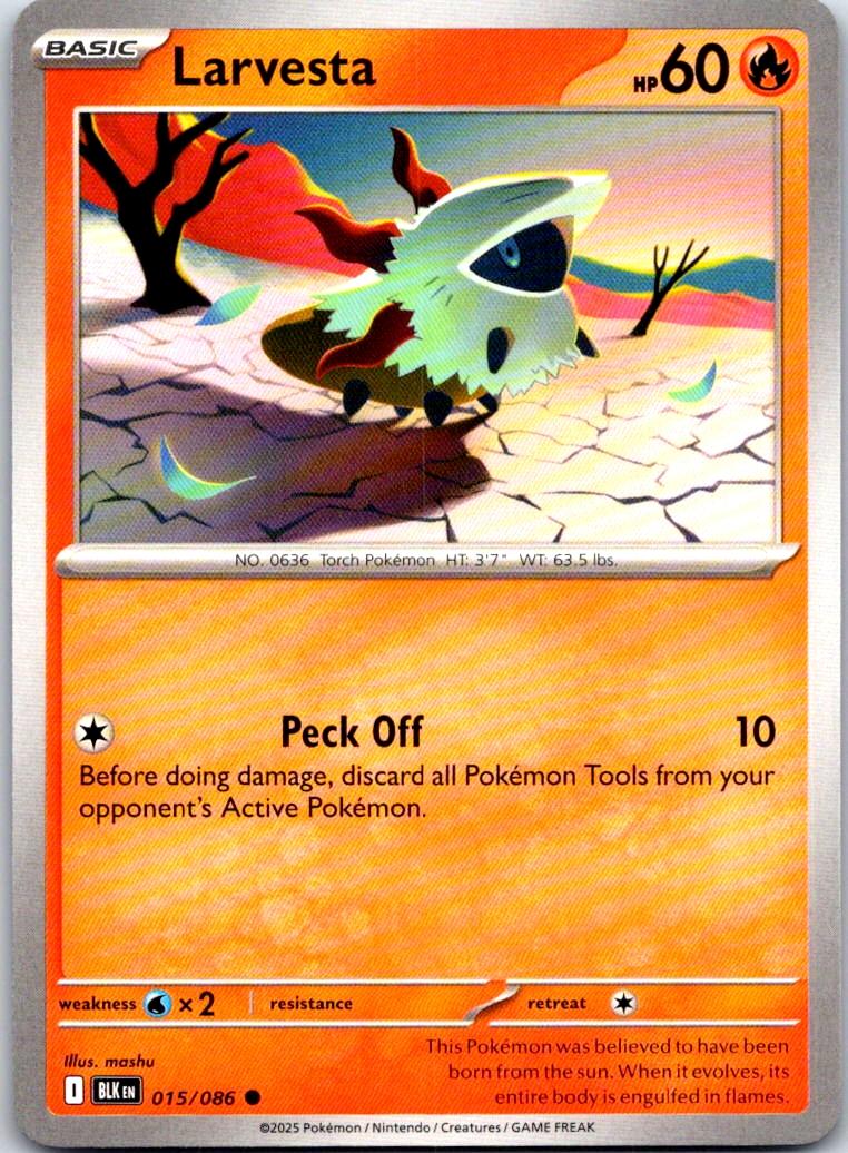 Larvesta - 015/086 - - BLACK BOLT - Pokemon - Common | AA108-6