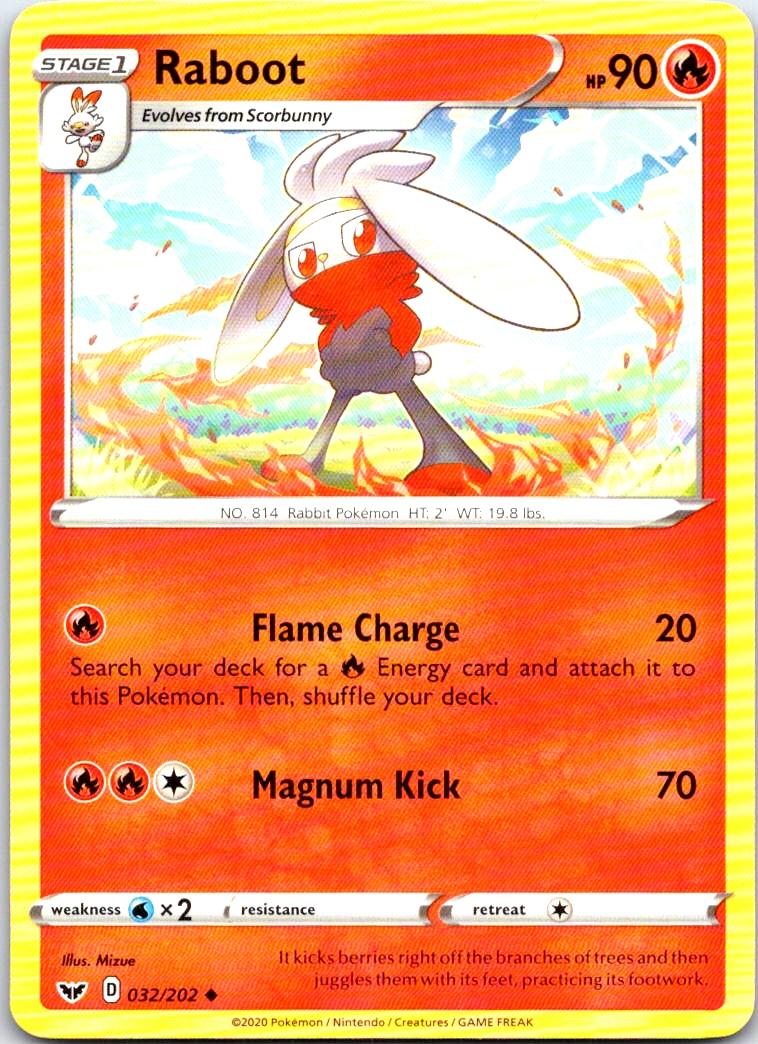 Raboot - 032/202 - - SWORD & SHIELD - Pokemon - Uncommon | AB48-2
