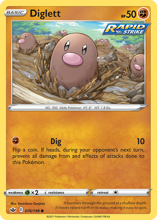 Diglett - 076/198 - - CHILLING REIGN - Pokemon - Common | AA58-32