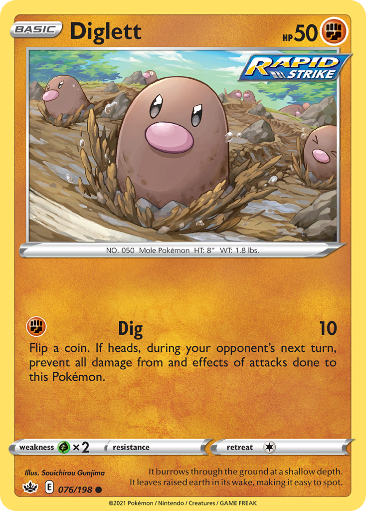 Diglett - 076/198 - - CHILLING REIGN - Pokemon - Common | AA58-25