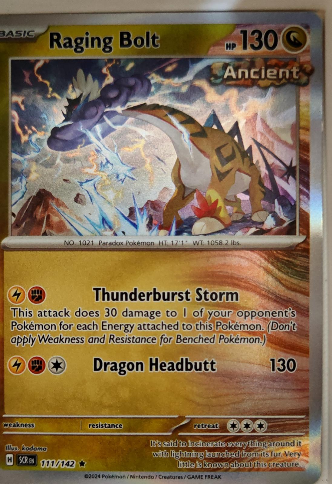 Raging Bolt - 111/142 - Holo - STELLAR CROWN - Pokemon - Rare | AA06-2