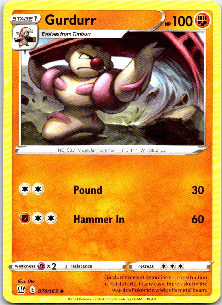 Gurdurr - 074/163 - - BATTLE STYLES - Pokemon - Uncommon | AB28-18