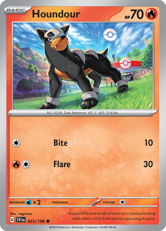 Houndour - 033/198 - - SCARLET & VIOLET - Pokemon - Common | AA48-25