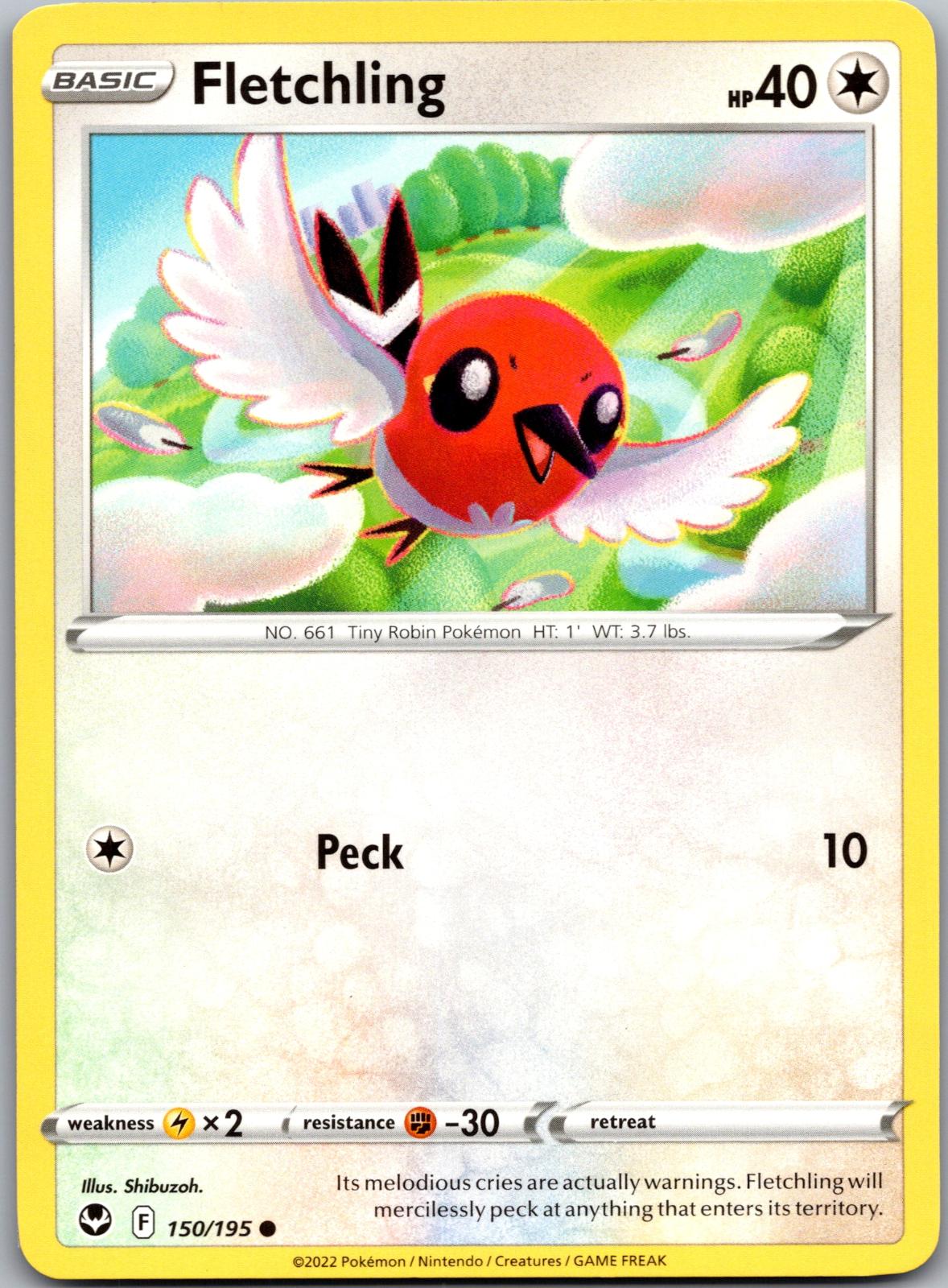 Fletchling - 150/195 - - SILVER TEMPEST - Pokemon - Common | AA91-13