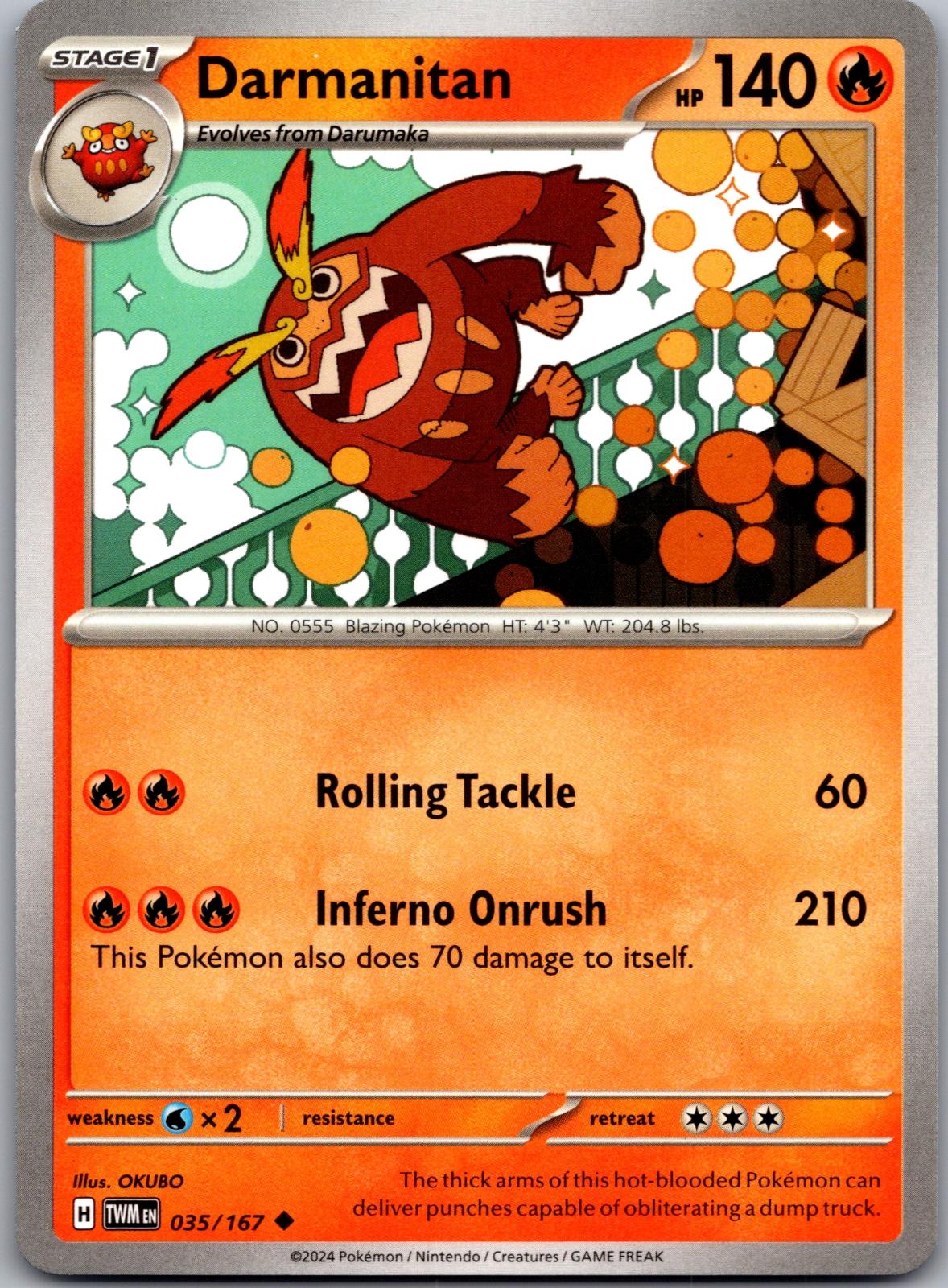 Darmanitan - 035/167 - - TWILIGHT MASQUERADE - Pokemon - Uncommon | AA86-24