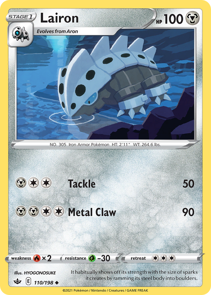 Lairon - 110/198 - - CHILLING REIGN - Pokemon - Uncommon | AA60-13