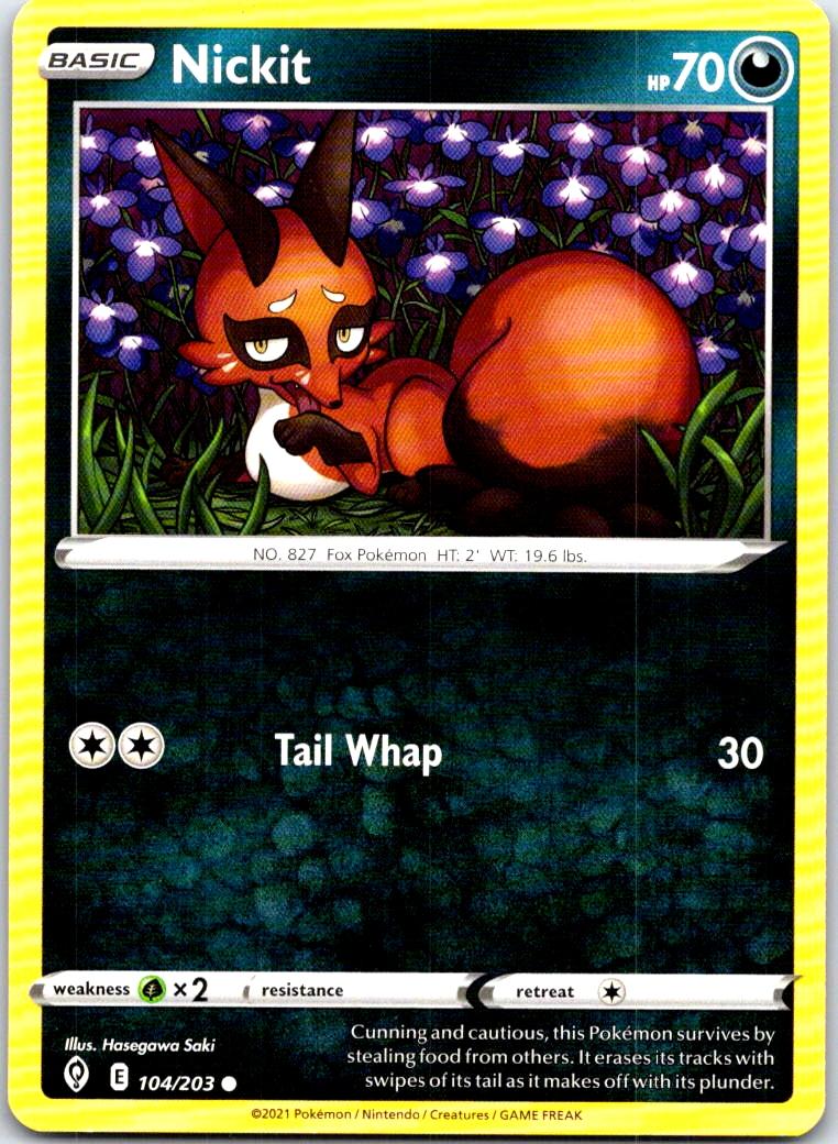 Nickit - 104/203 - - EVOLVING SKIES - Pokemon - Common | AB85-8