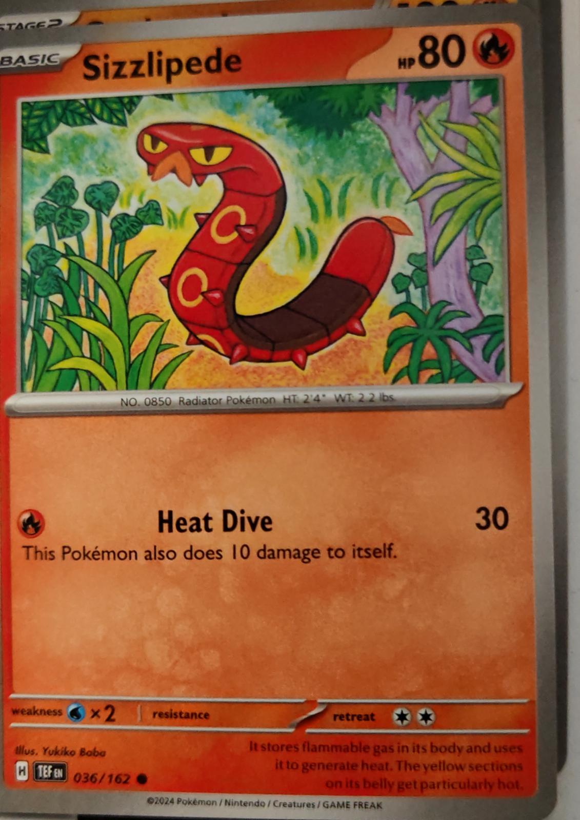 Sizzlipede - 036/162 - - TEMPORAL FORCES - Pokemon - Common | AA27-9