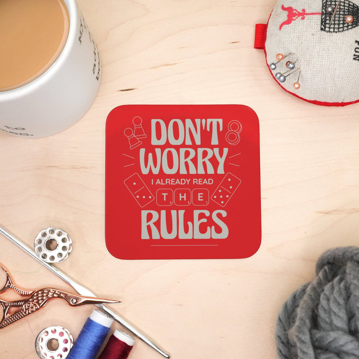 Coaster - Board Game Rules Mug Coaster Board Game Tabletop Gaming Gifts Accessories, RPG D&D Dice