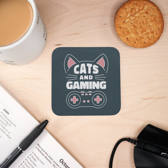 Coaster - Cats and Gaming Mug Coaster Board Game Accessories, Tabletop Gaming Gifts, RPG Dnd Dice