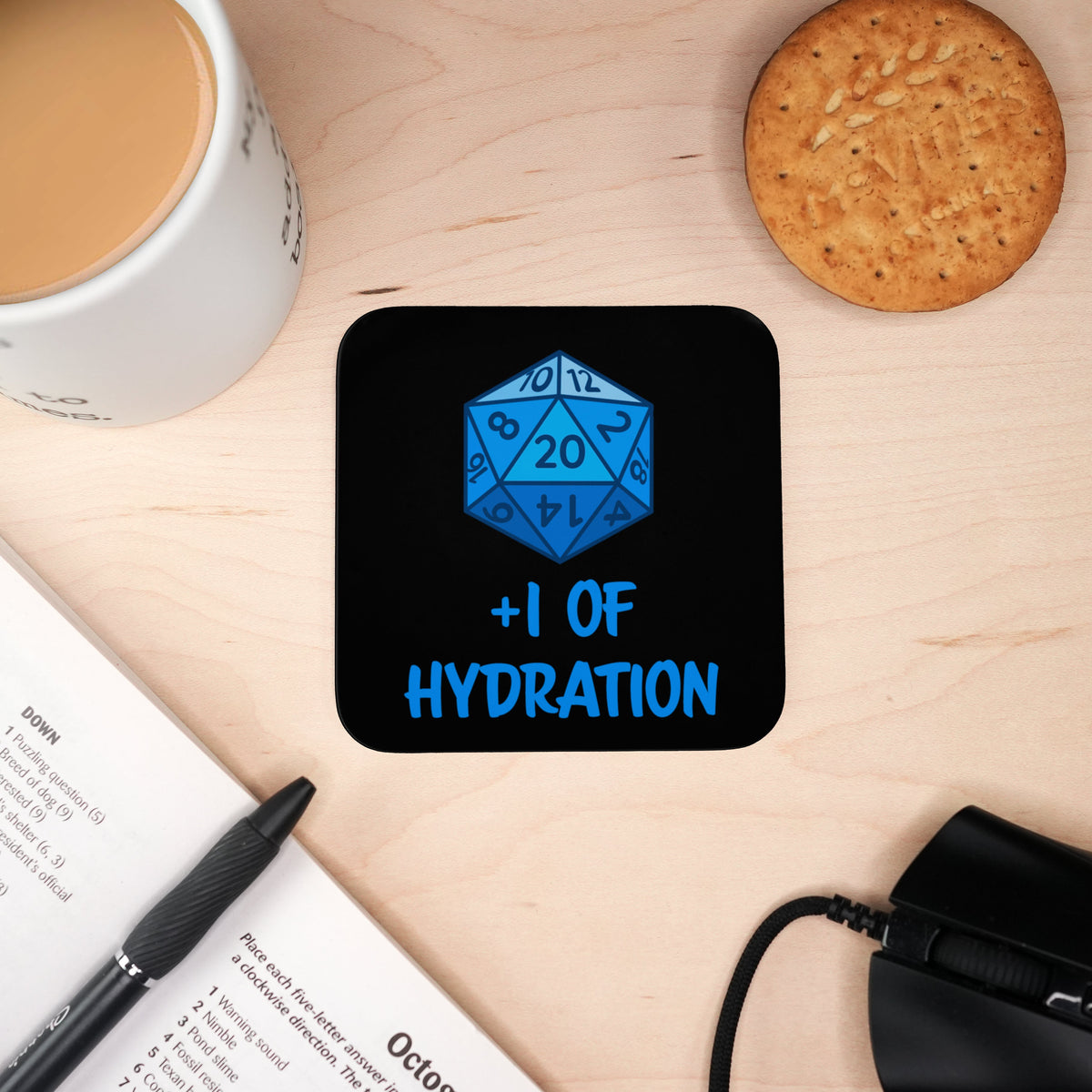 Coaster - Dnd Player Stats Board Game Tabletop Gaming Gifts Accessories, RPG D&D Dice