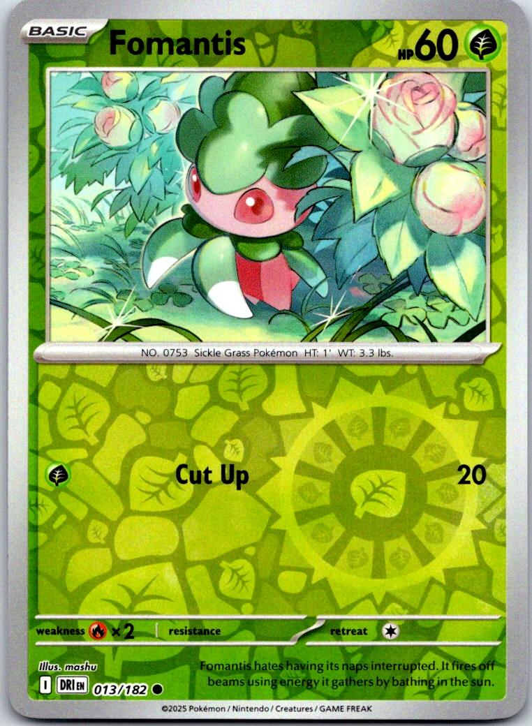 Fomantis - 013/182 - Reverse Holo - DESTINED RIVALS - Pokemon - | AA123-36