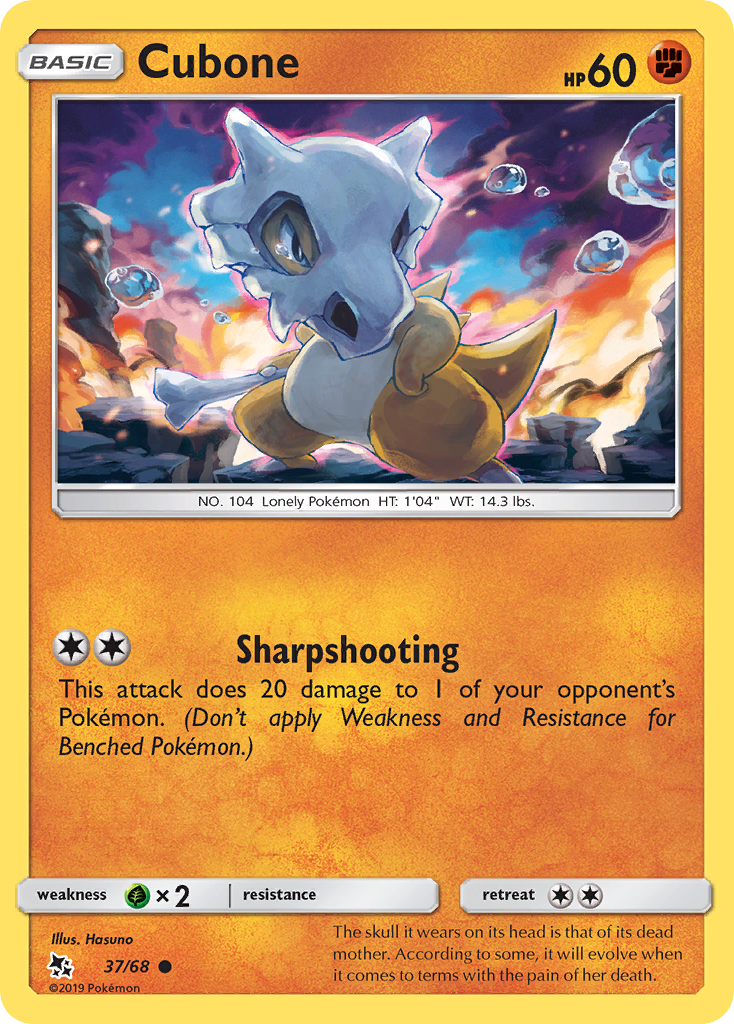 Cubone - 37/68 - - HIDDEN FATES - Pokemon - Common | AA68-25