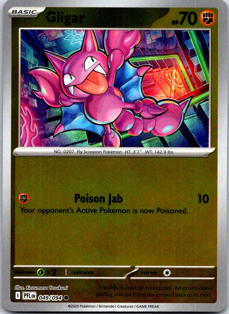 Gligar - 049/094 - Reverse Holo - PHANTASMAL FLAMES - Pokemon - | AA126-23