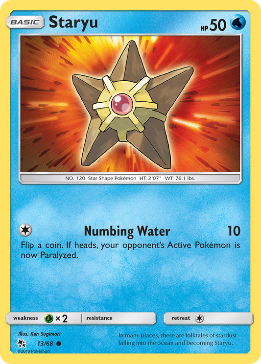 Staryu - 13/68 - - HIDDEN FATES - Pokemon - Common | AA71-40