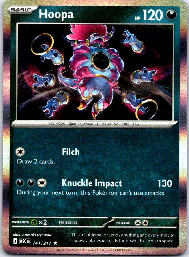 Hoopa - 141/217 - Holo - ASCENDED HEROES - Pokemon - Rare | AC25-46