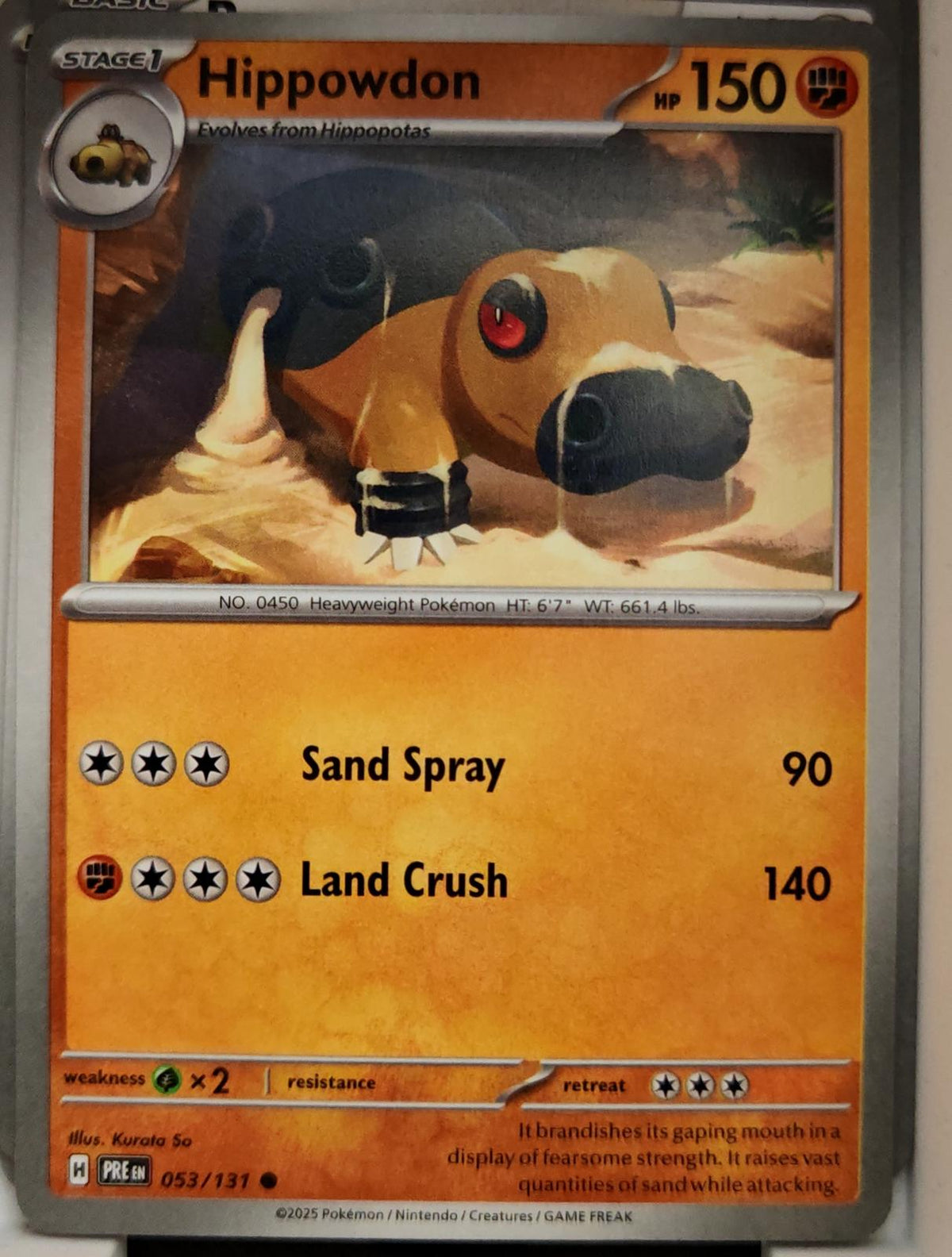 Hippowdon - 053/131 - - PRISMATIC EVOLUTIONS - Pokemon - Common | AA03-9