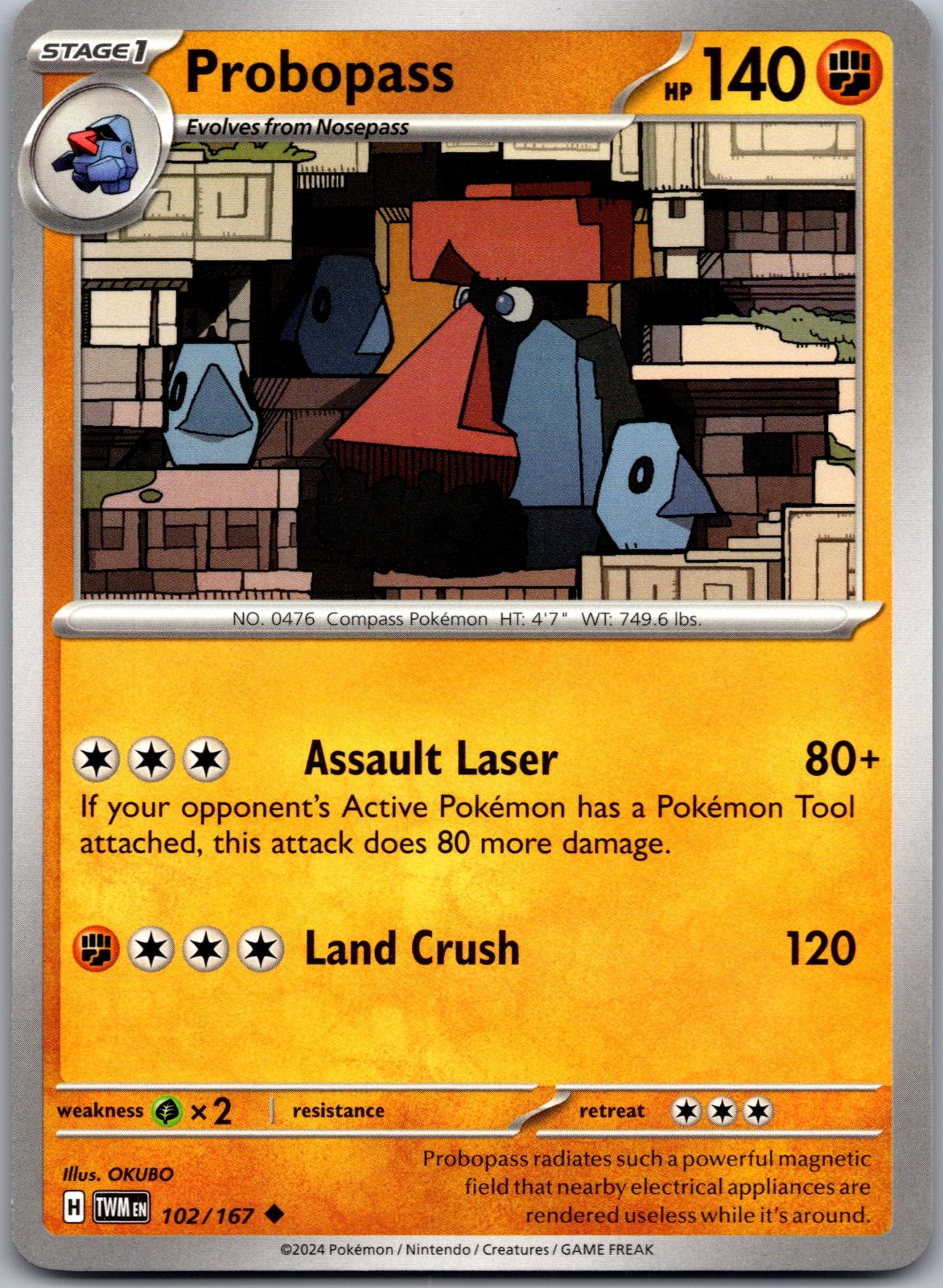 Probopass - 102/167 - - TWILIGHT MASQUERADE - Pokemon - Uncommon | AA85-5