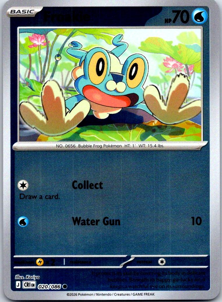 Froakie - 020/086 - Reverse Holo - CHAOS RISING - Pokemon - Common | AA123-44