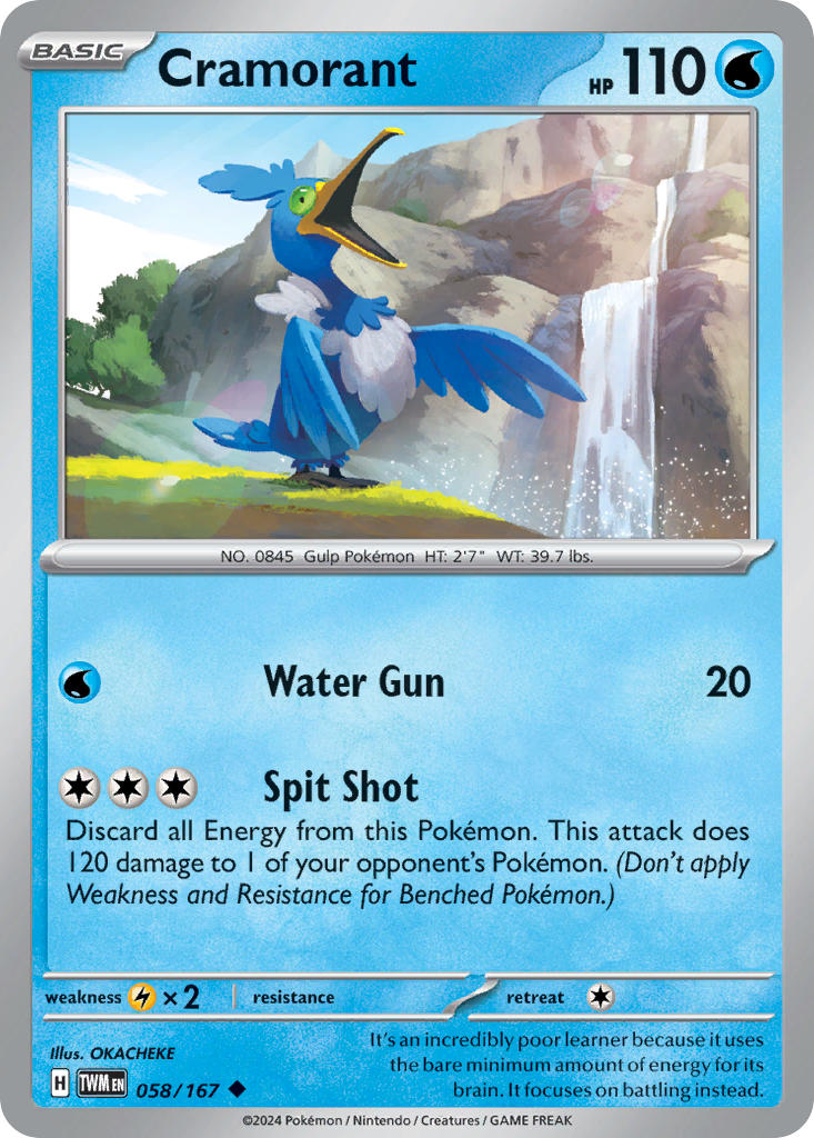 Cramorant - 058/167 - - TWILIGHT MASQUERADE - Pokemon - Uncommon | AA76-3