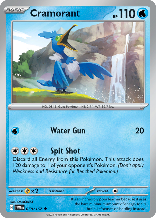 Cramorant - 058/167 - - TWILIGHT MASQUERADE - Pokemon - Uncommon | AA76-3