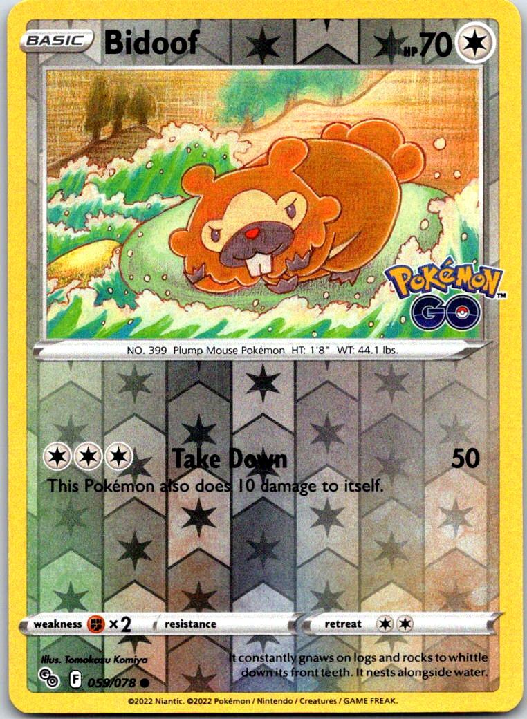 Bidoof - 059/078 - Reverse Holo - POKEMON GO - Pokemon - Common | AA119-2
