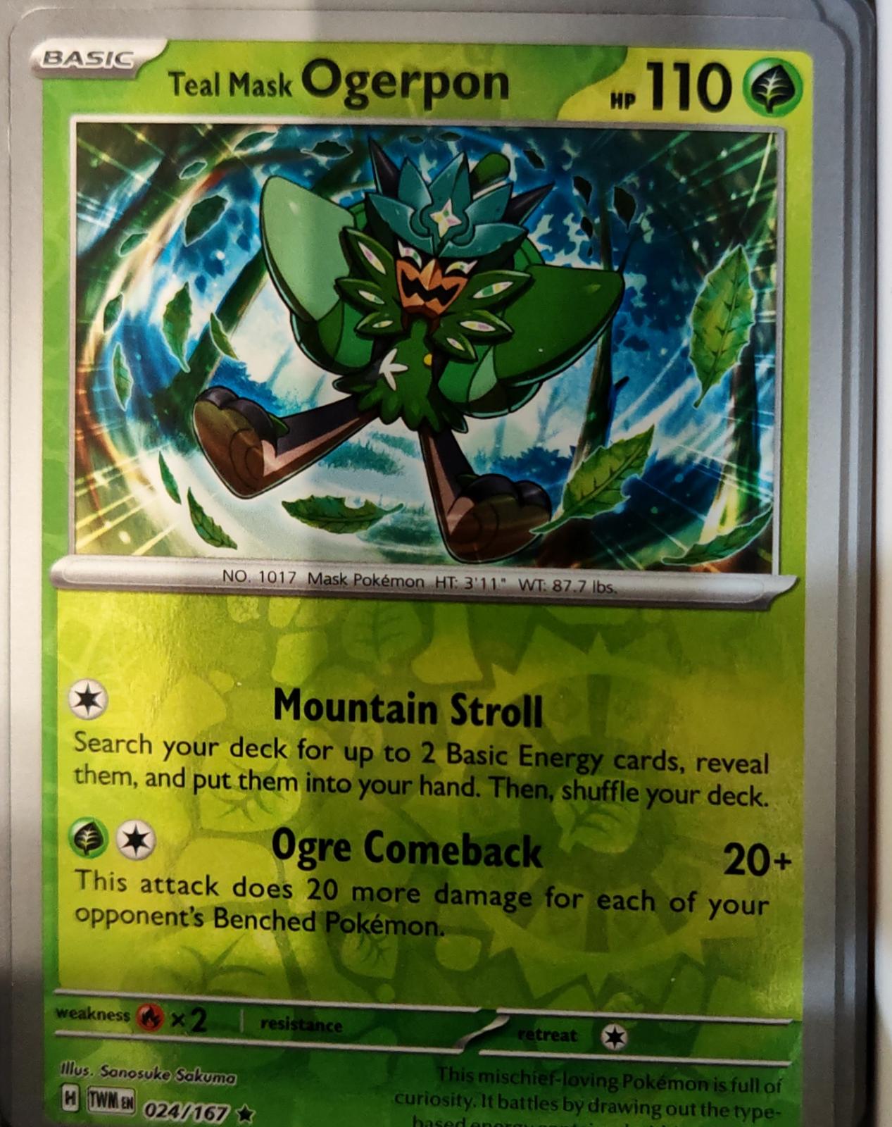 Teal Mask Ogerpon - 024/167 - Reverse Holo - TWILIGHT MASQUERADE - Pokemon - | AA75-24