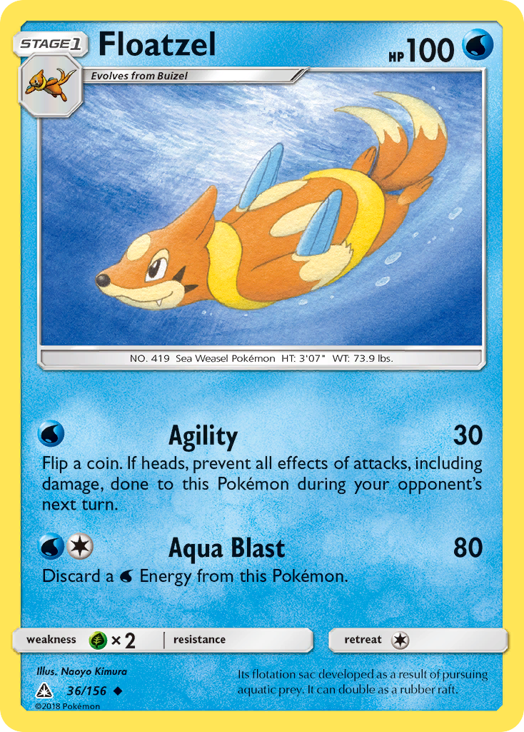 Floatzel - 36/156 - - ULTRA PRISM - Pokemon - Uncommon | AA67-13