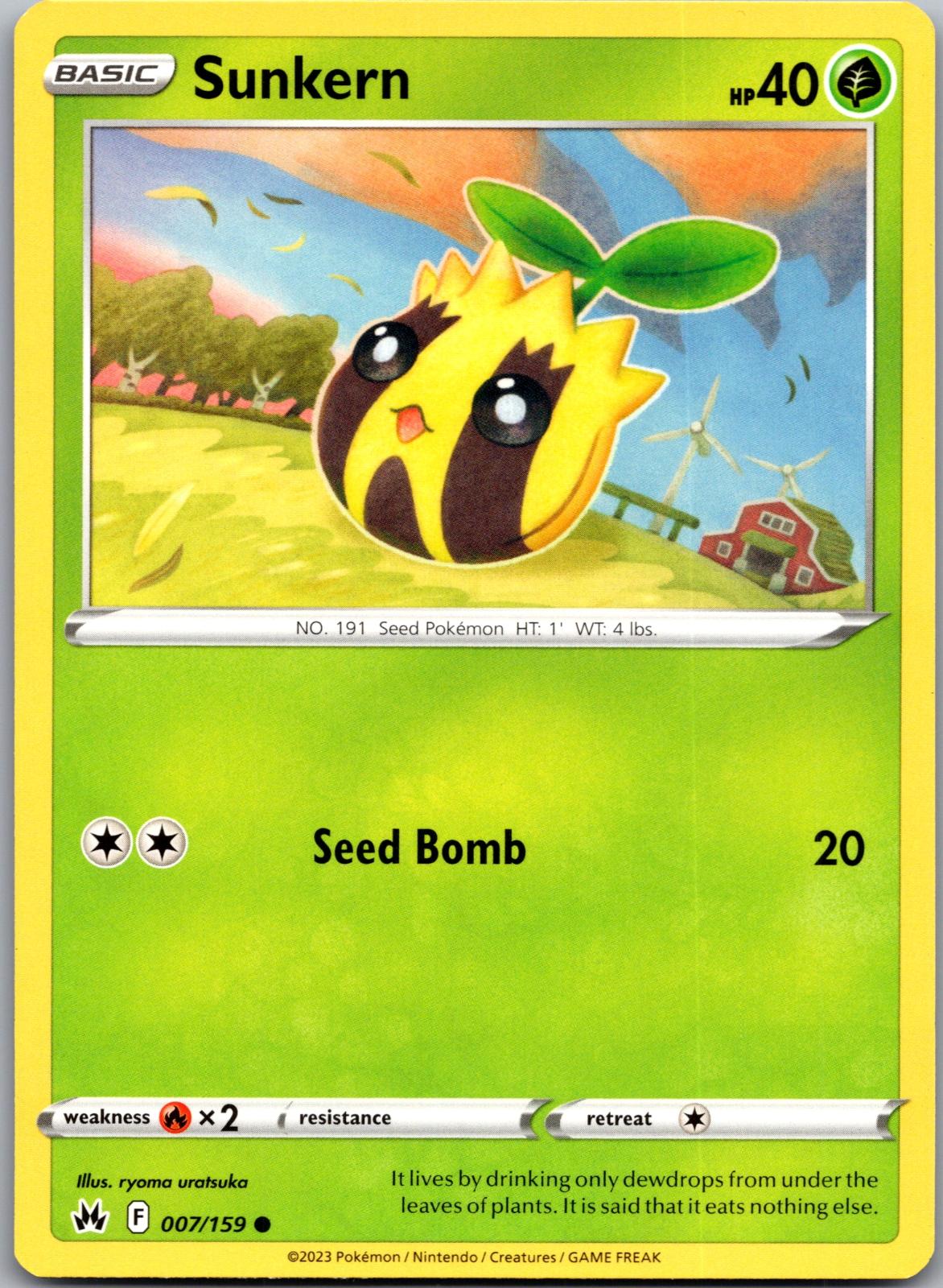 Sunkern - 007/159 - - CROWN ZENITH - Pokemon - Common | AA93-30
