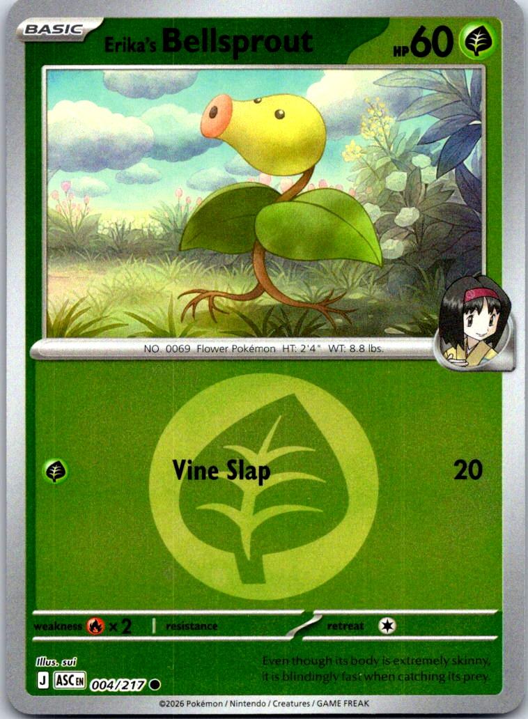 Erika's Bellsprout (Energy Symbol Pattern) - 004/217 - Reverse Holo - ASCENDED HEROES - Pokemon - | AA119-38