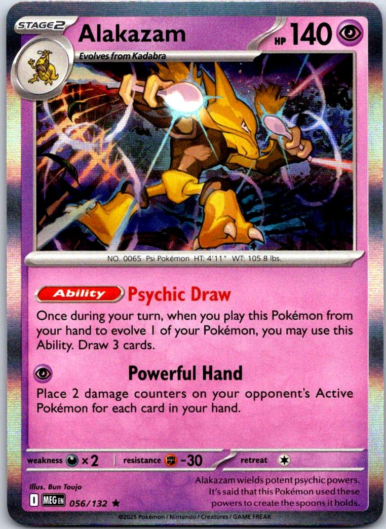 Alakazam - 056/132 - Holo - MEGA EVOLUTION - Pokemon - Rare | AB07-46