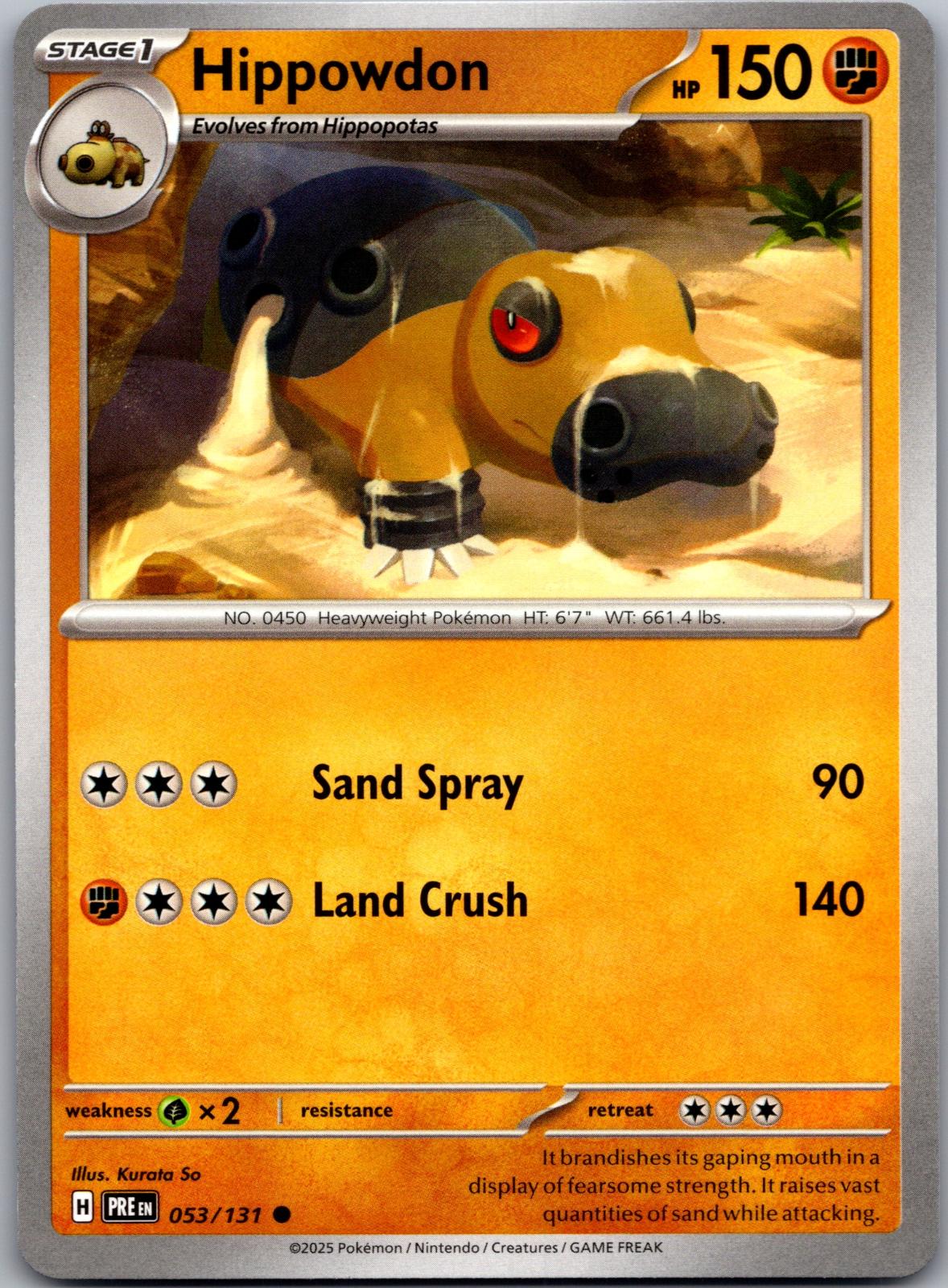 Hippowdon - 053/131 - - PRISMATIC EVOLUTIONS - Pokemon - Common | AA83-31
