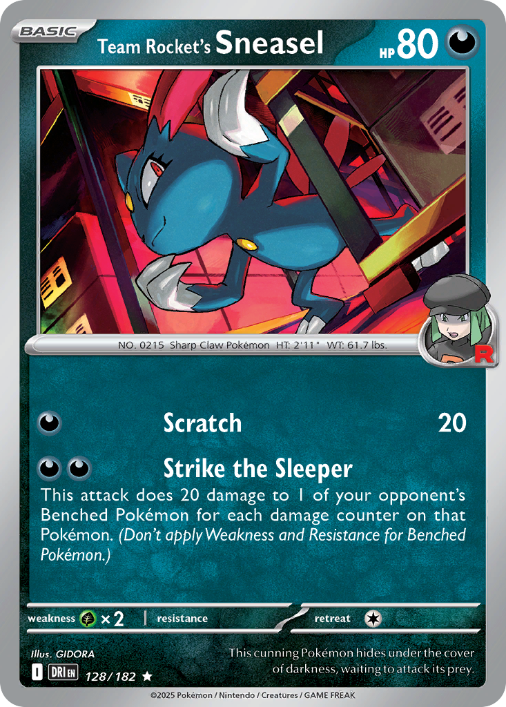 Team Rocket's Sneasel - 128/182 - Holo - DESTINED RIVALS - Pokemon - | AA55-42