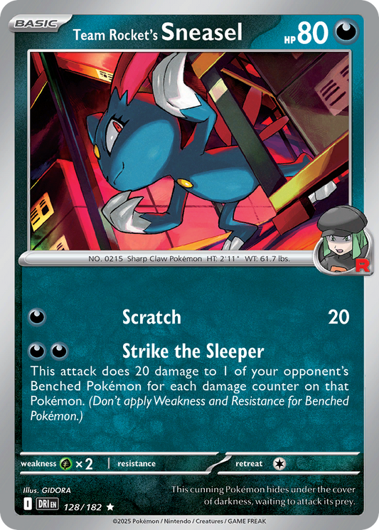 Team Rocket's Sneasel - 128/182 - Holo - DESTINED RIVALS - Pokemon - | AA55-42