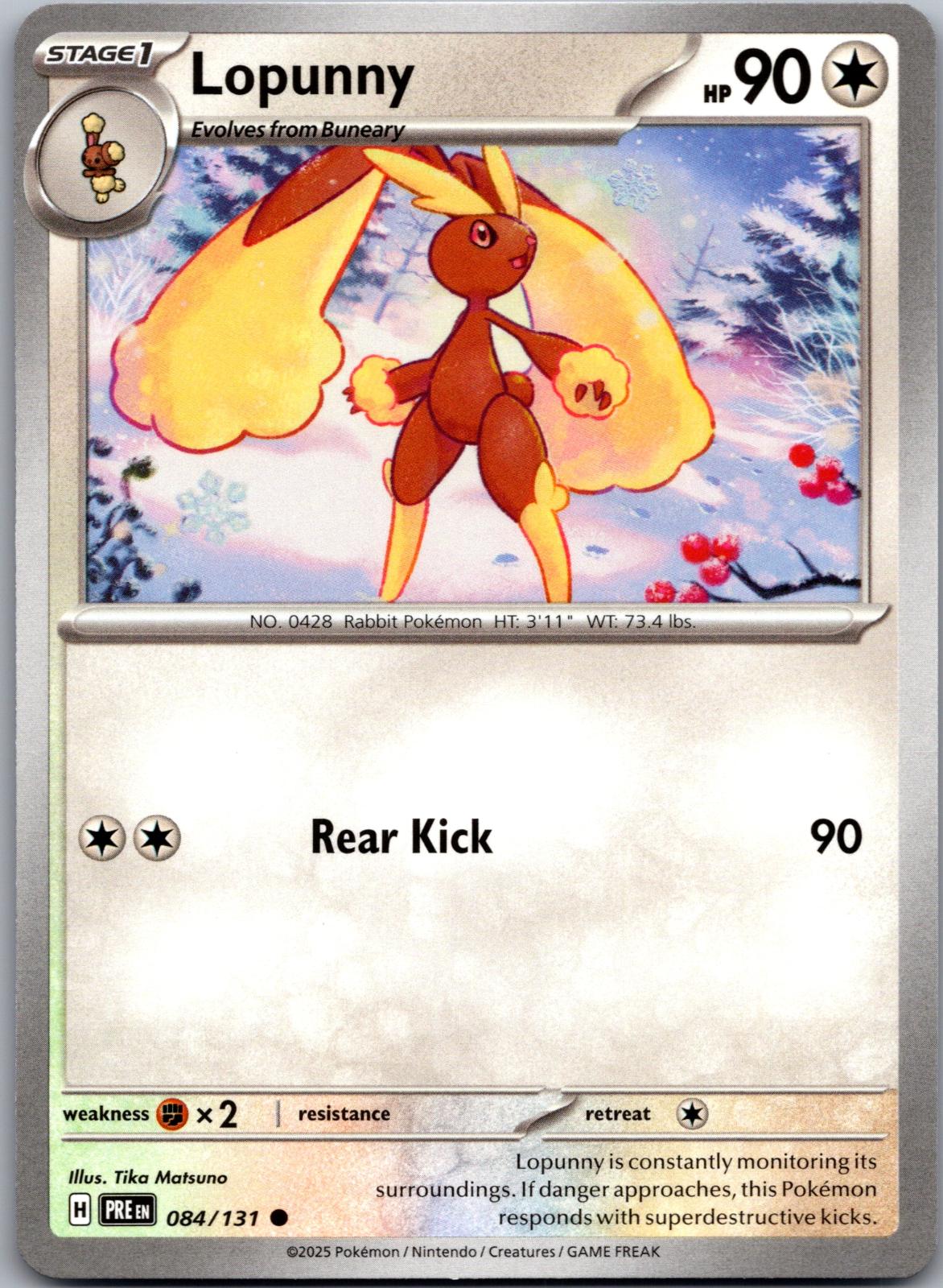 Lopunny - 084/131 - - PRISMATIC EVOLUTIONS - Pokemon - Common | AA83-27