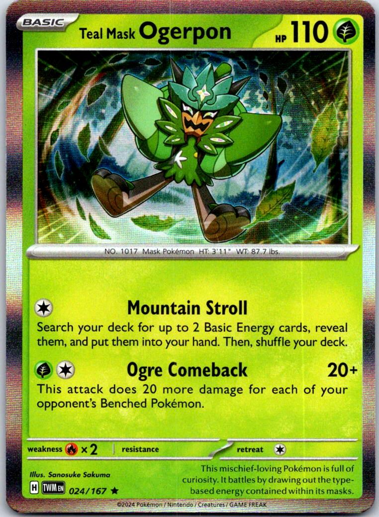 Teal Mask Ogerpon - 024/167 - Holo - TWILIGHT MASQUERADE - Pokemon - | AB08-31