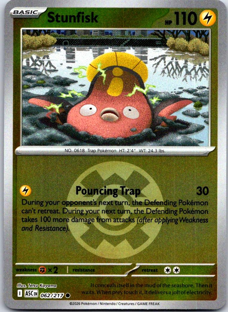 Stunfisk (Quick Ball) - 062/217 - Reverse Holo - ASCENDED HEROES - Pokemon - | AA125-13