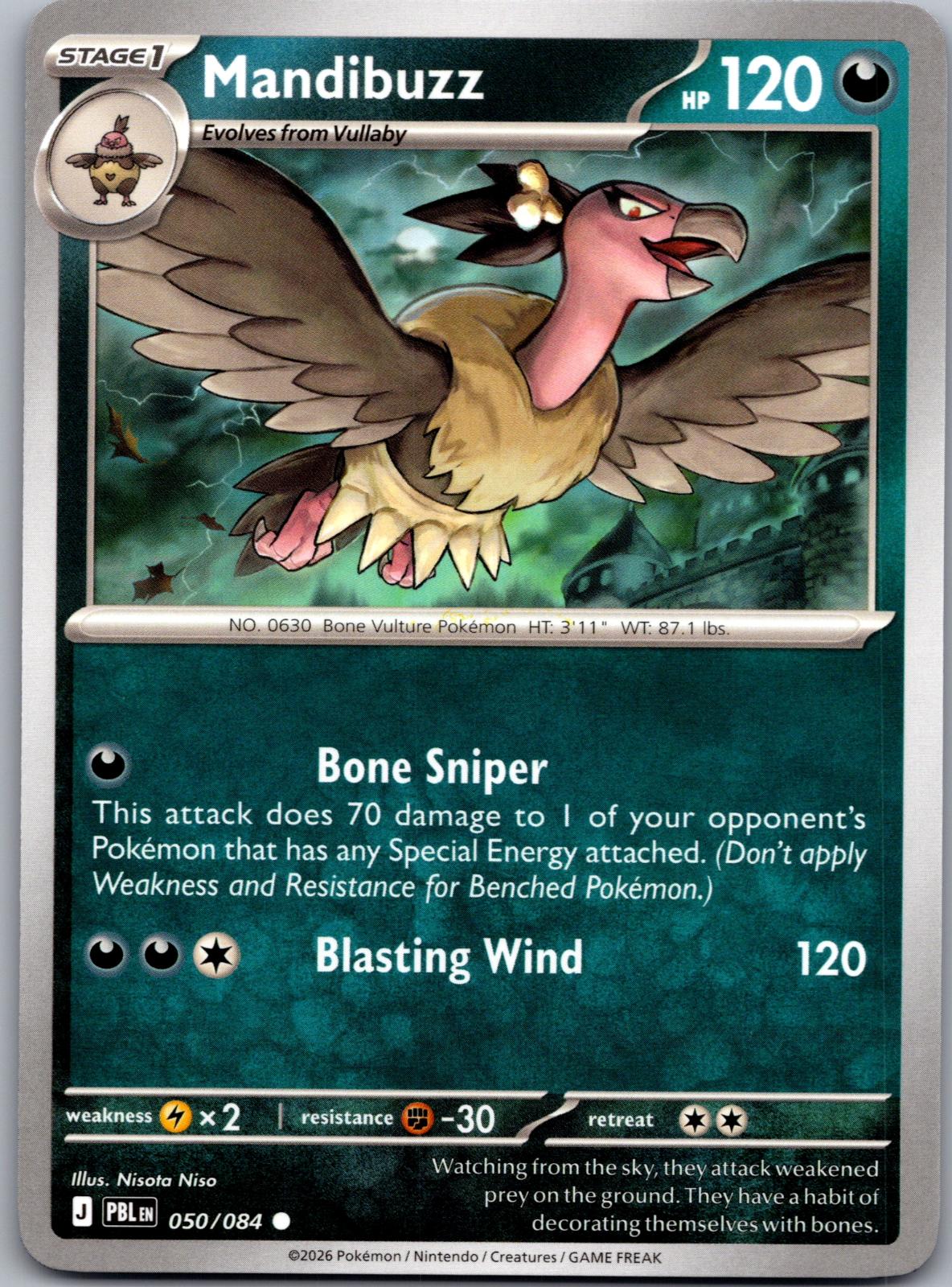 Mandibuzz - 050/084 - - PITCH BLACK - Pokemon - Common | AA78-28