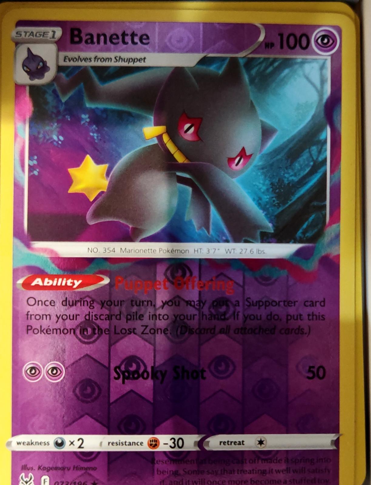 Banette - 073/196 - Reverse Holo - LOST ORIGIN - Pokemon - Rare | AA72-15